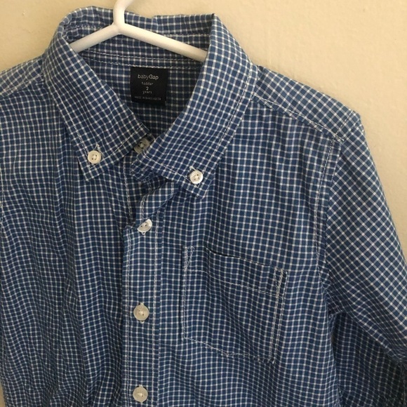 Baby gap 2t blue plaid button down. - Picture 3 of 4